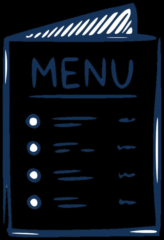 Une carte de restaurant dessinée à la main